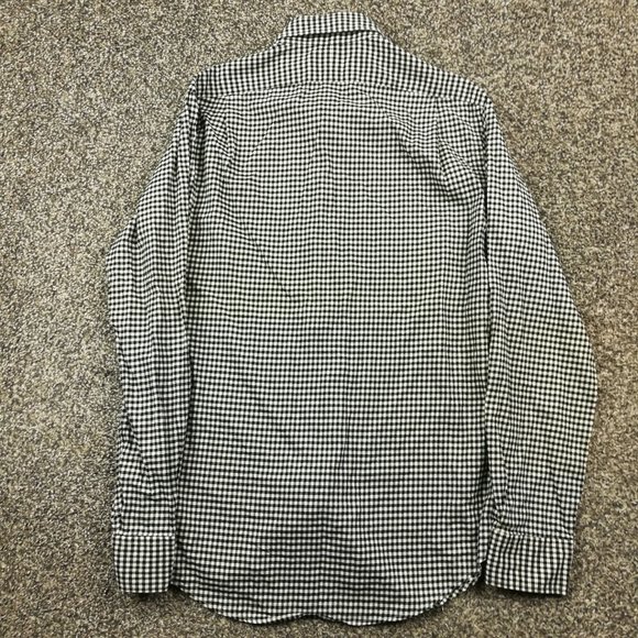 Ralph Lauren Shirt Gingham Checked LS Button Down Black Mens Medium Slim Fit - Picture 5 of 9